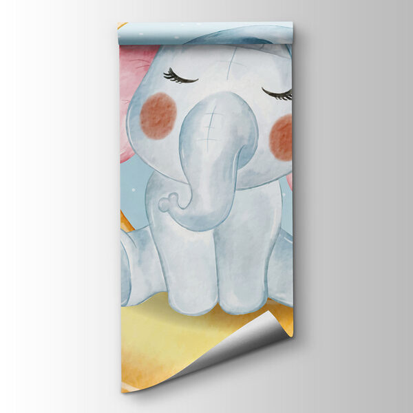 Cartoon elephant sitting on the moon Cartoon elephant sitting on the moon