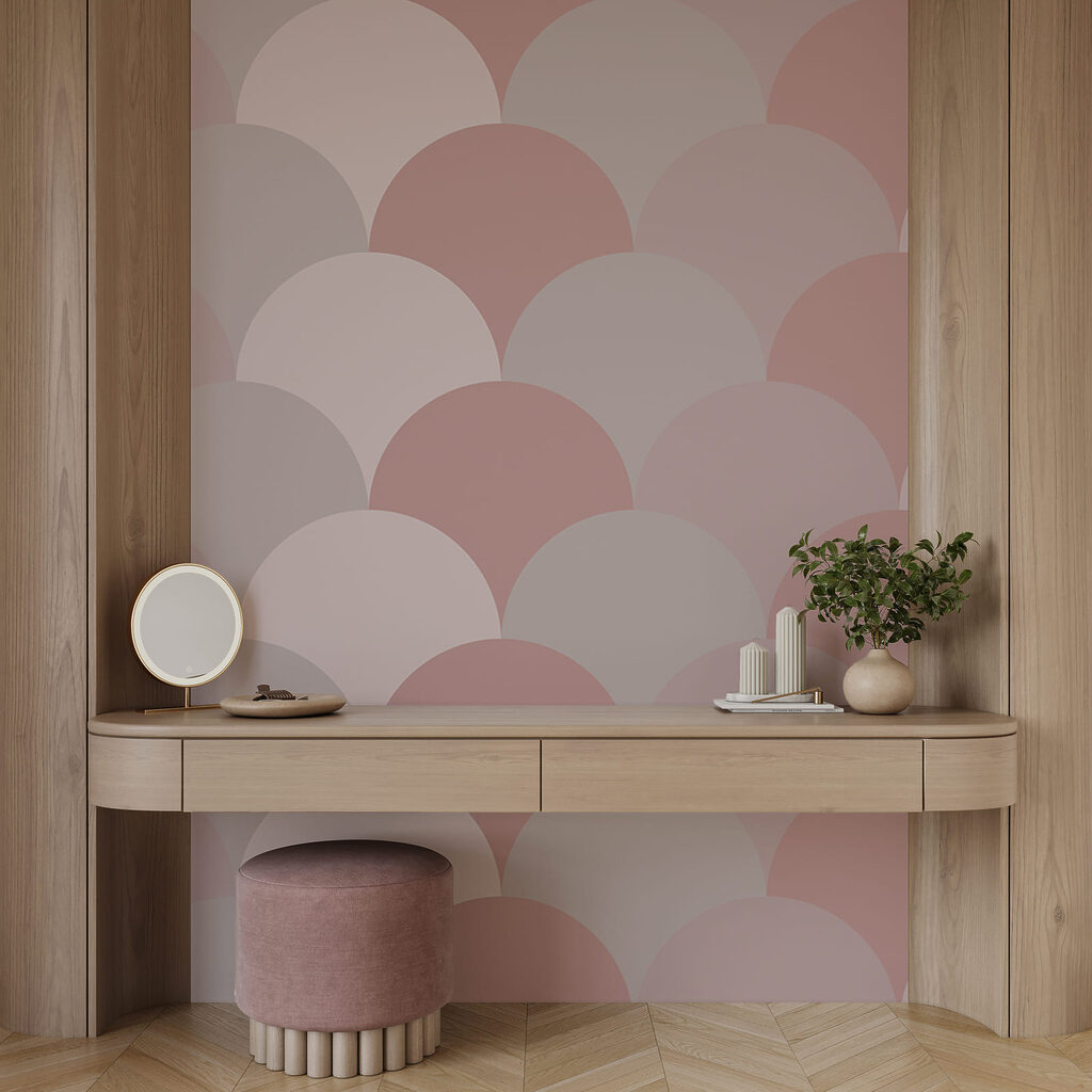 Padrão de círculos em rosa e cinzento Padrão de círculos em rosa e cinzento