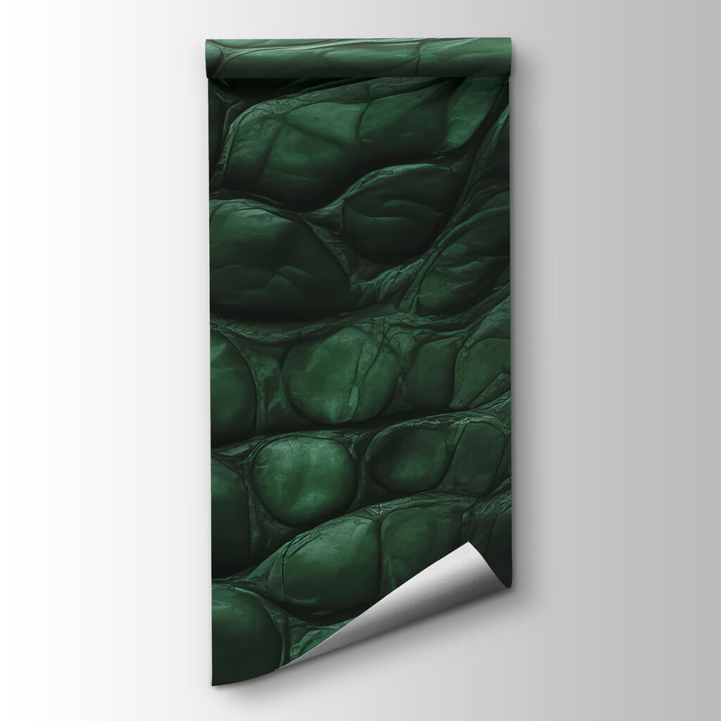 Textured green surface with unique patterns
