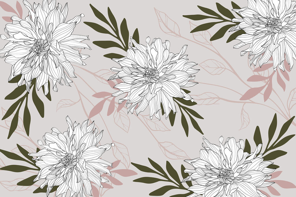 White flowers with green leaves