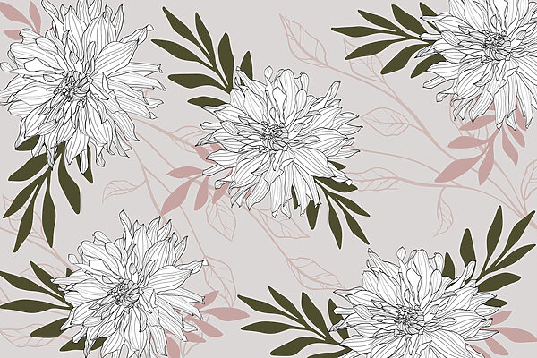 White flowers with green leaves