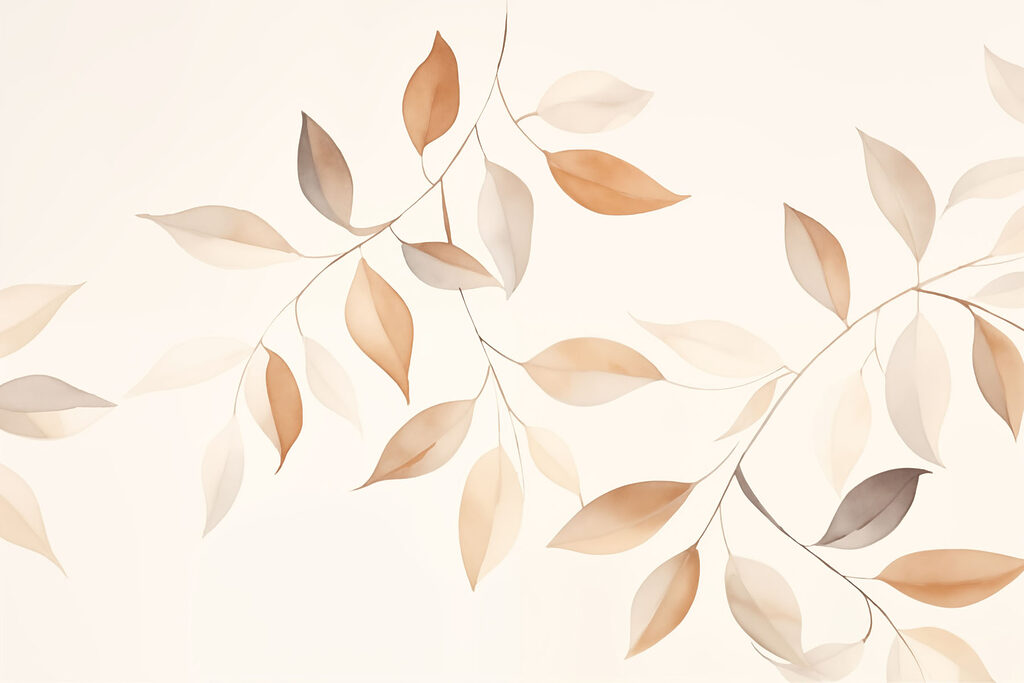 Delicate leaves in warm hues