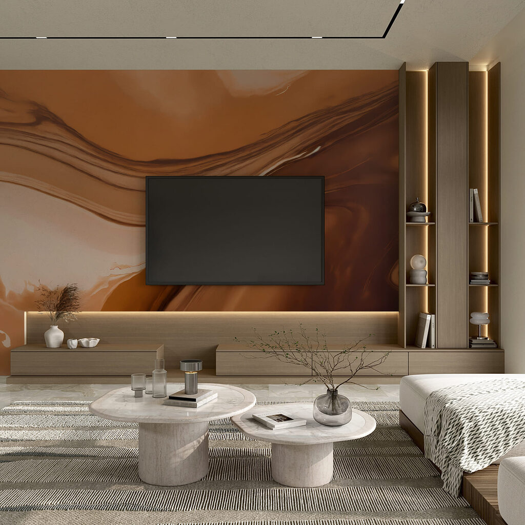 Tons suaves de cores terrosas quentes