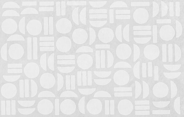 White background with geometric shapes