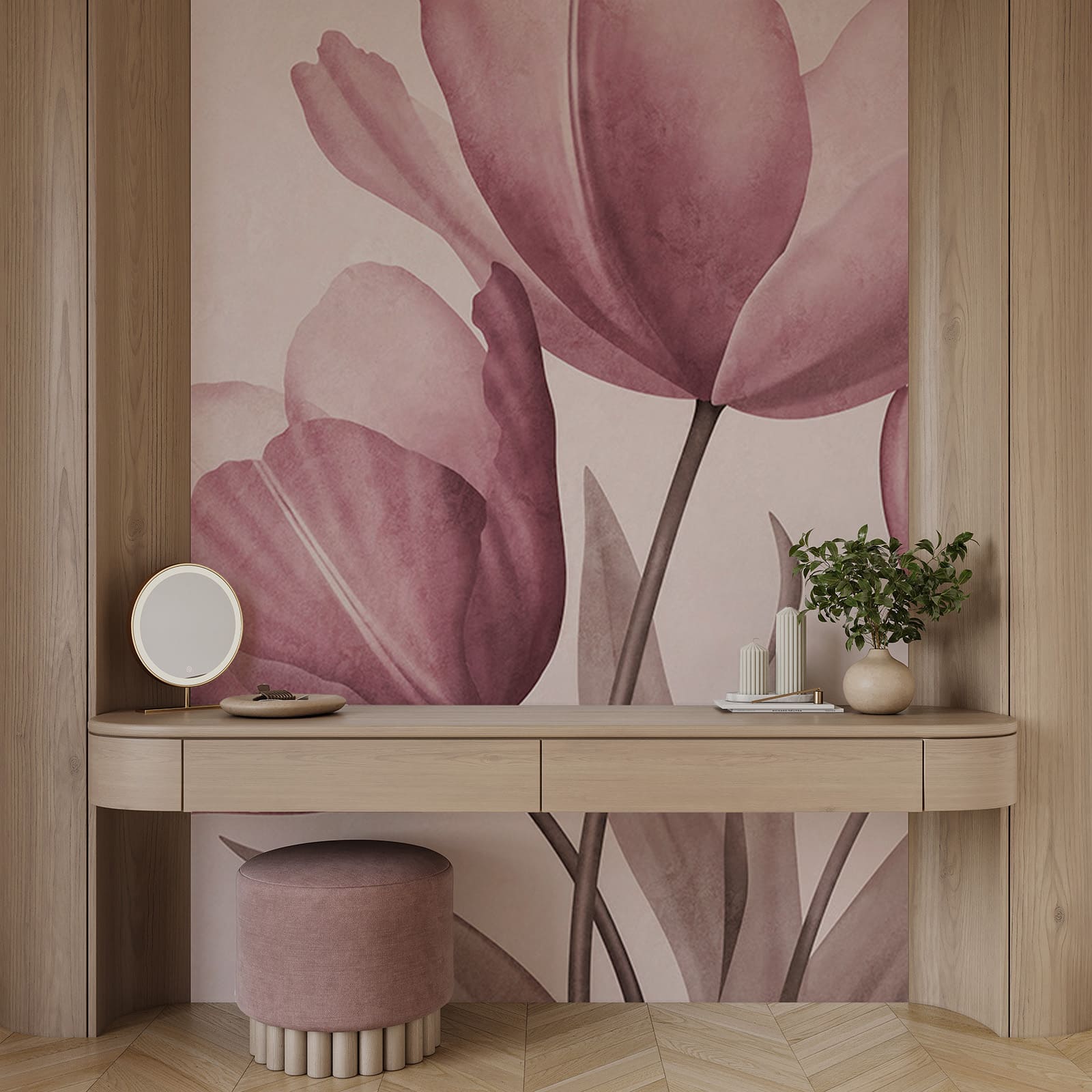 Tulipas elegantes em tons suaves de pastel