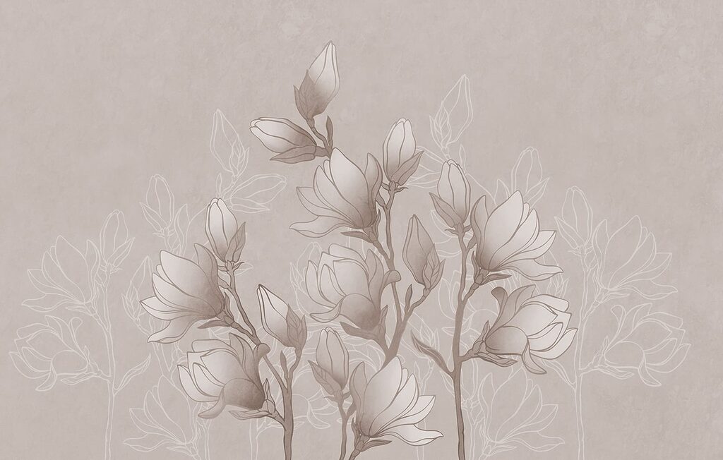 Drawing of flowers on a branch Drawing of flowers on a branch