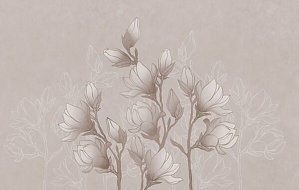 Drawing of flowers on a branch Drawing of flowers on a branch