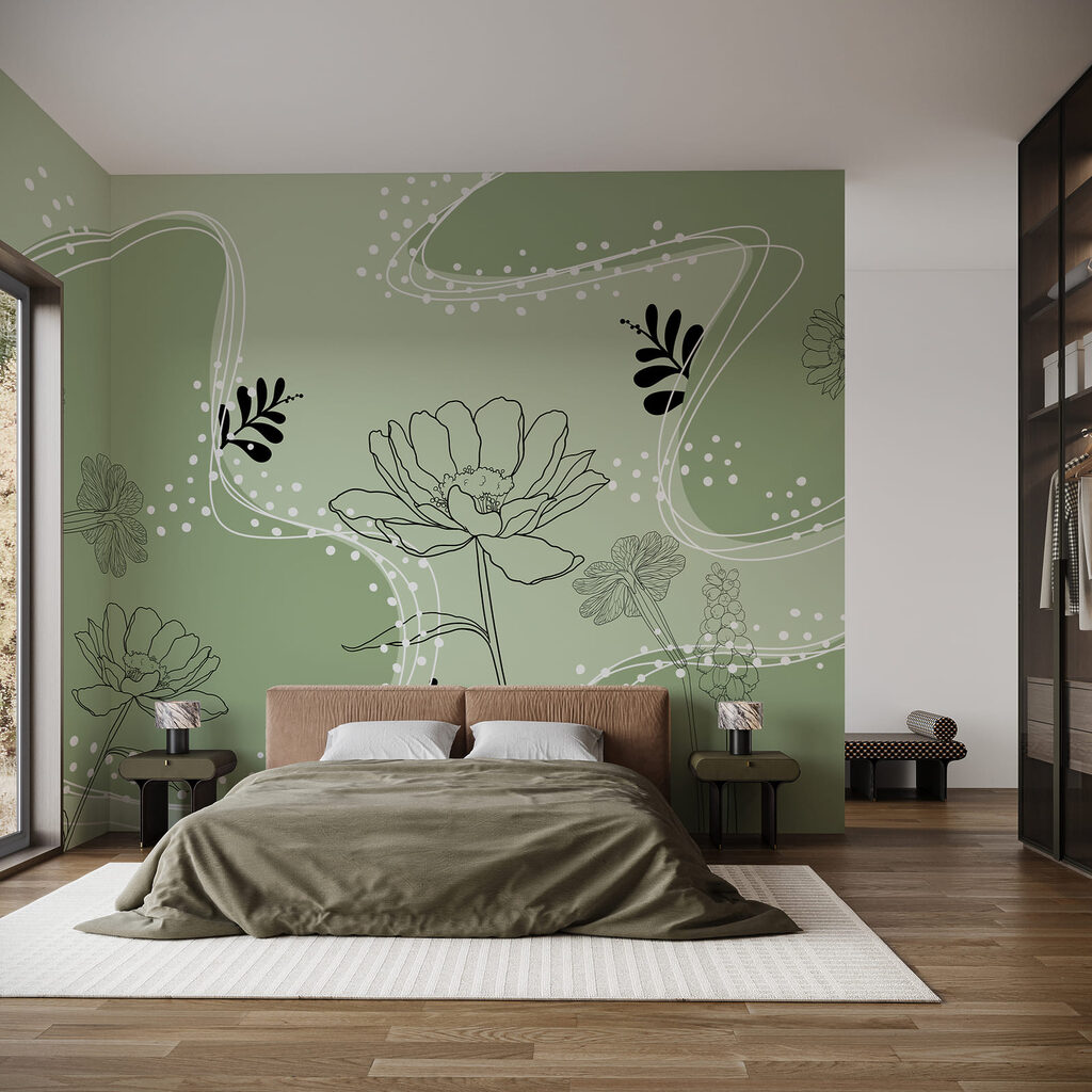 Desenho de flores e folhas Desenho de flores e folhas