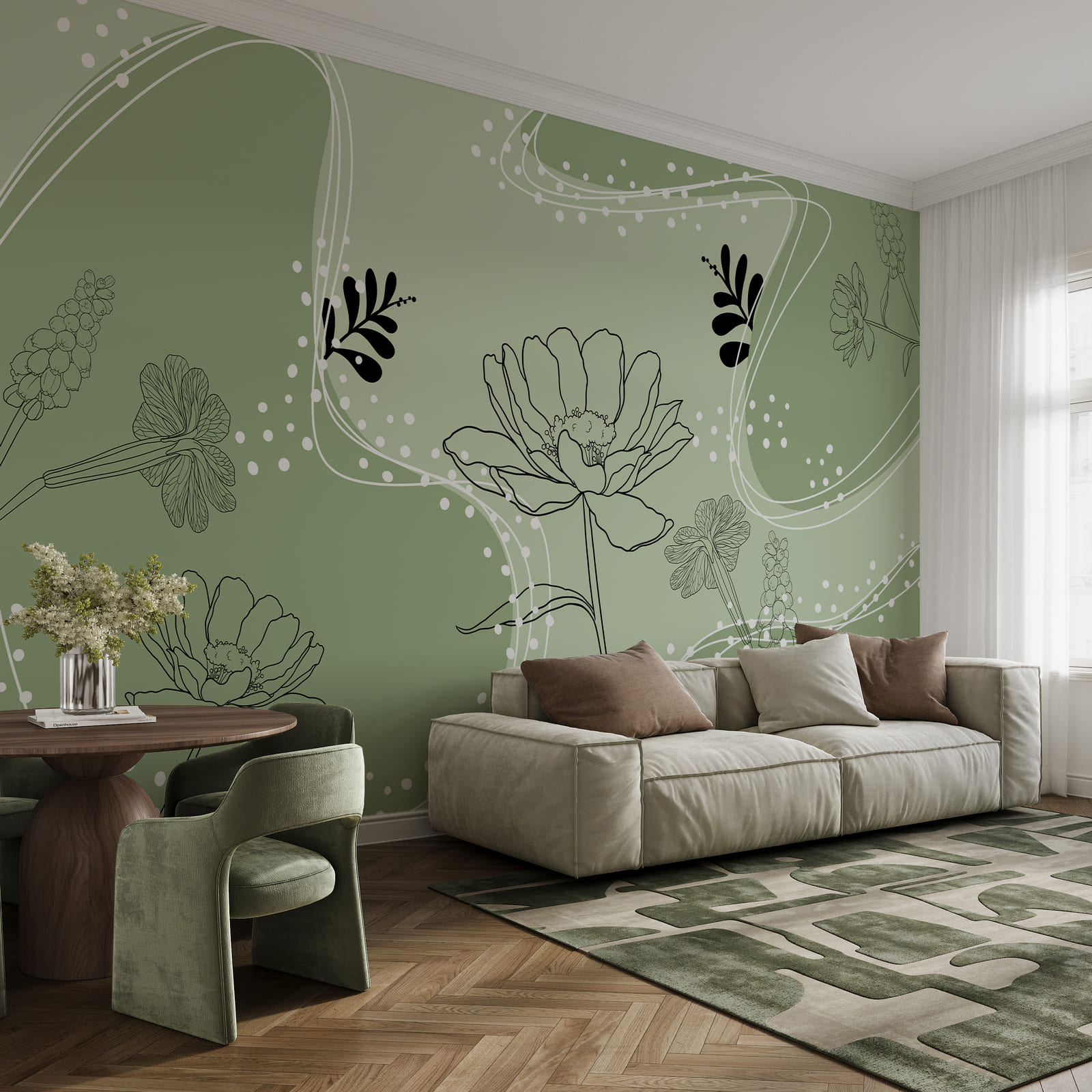 Desenho de flores e folhas Desenho de flores e folhas