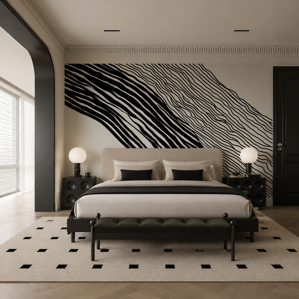 Imagem a preto e branco de linhas Imagem a preto e branco de linhas