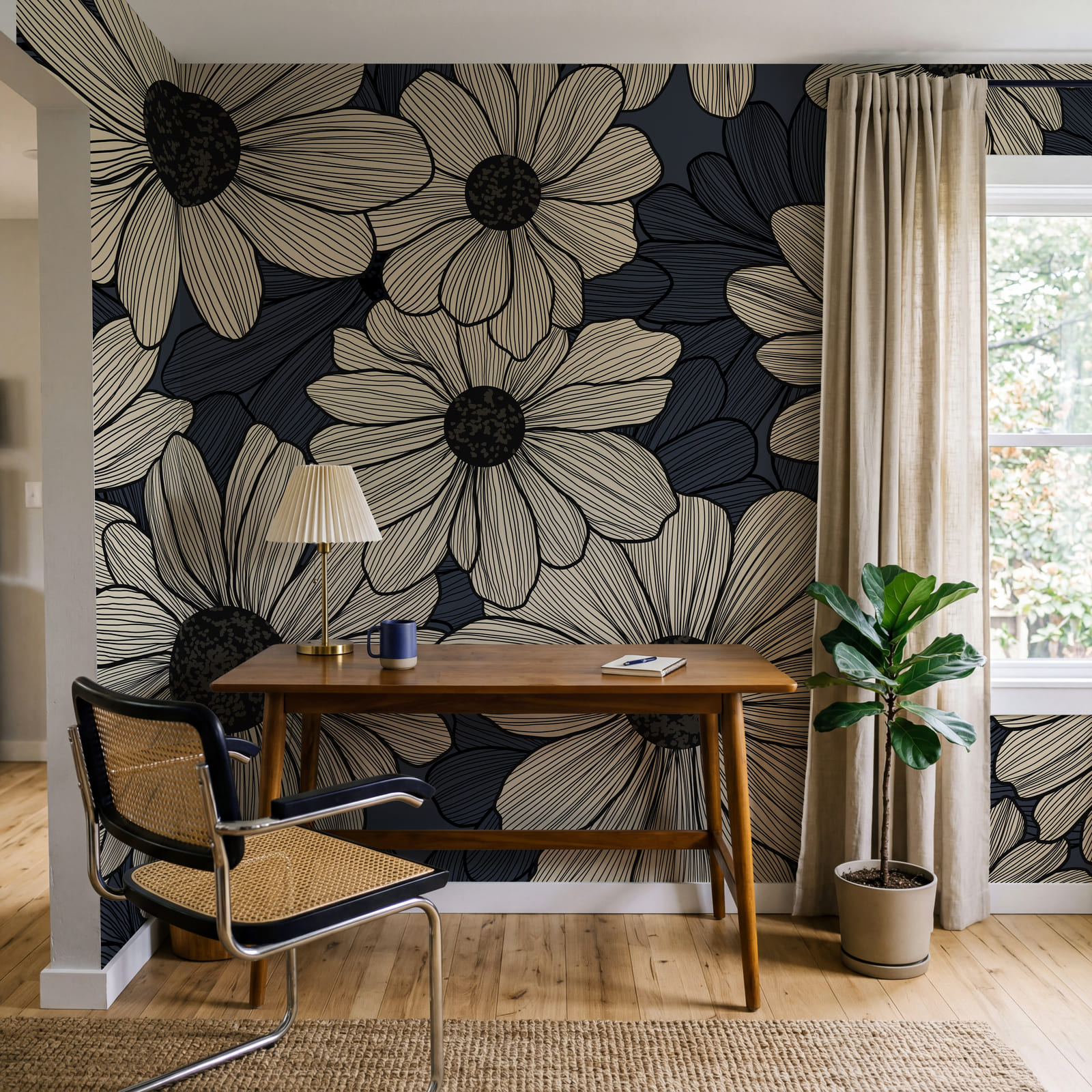 Conjunto de flores sobre um fundo azul Conjunto de flores sobre um fundo azul