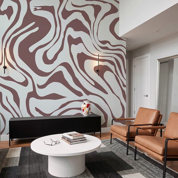 Ondas abstratas em tons suaves