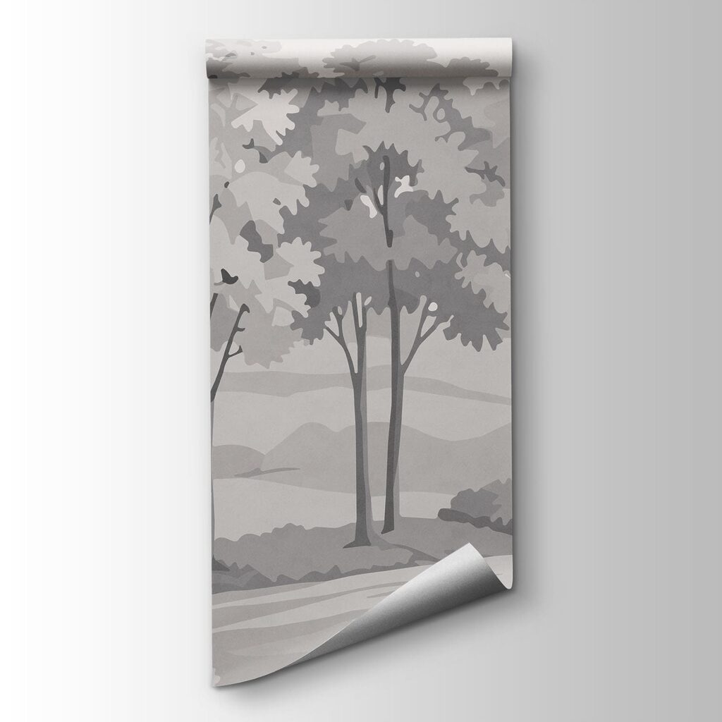 Landscape with trees and hills