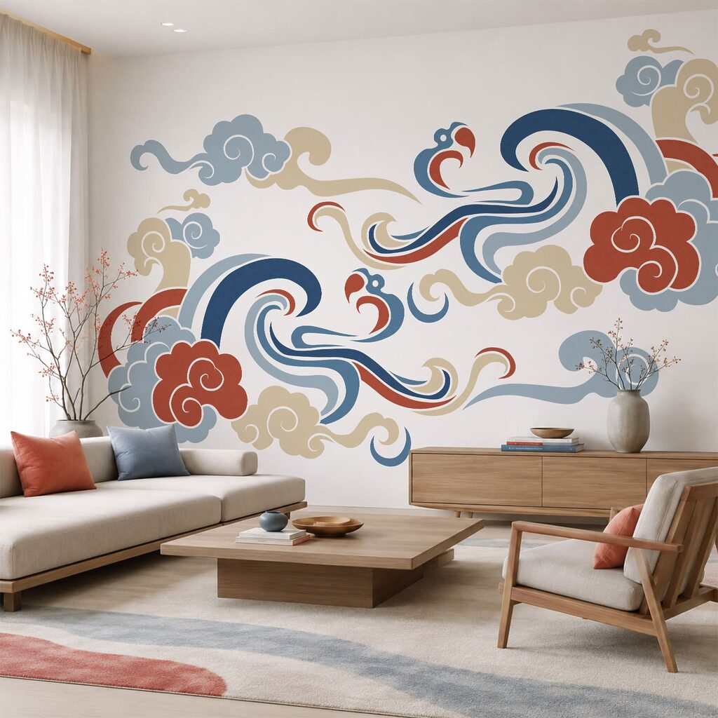 Desenho de nuvens e flores Desenho de nuvens e flores