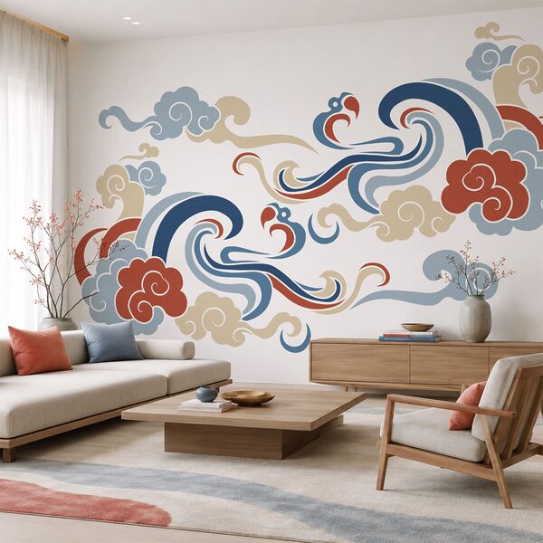 Desenho de nuvens e flores Desenho de nuvens e flores