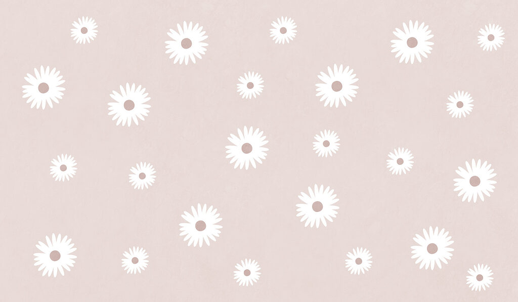 White flowers on a pink background