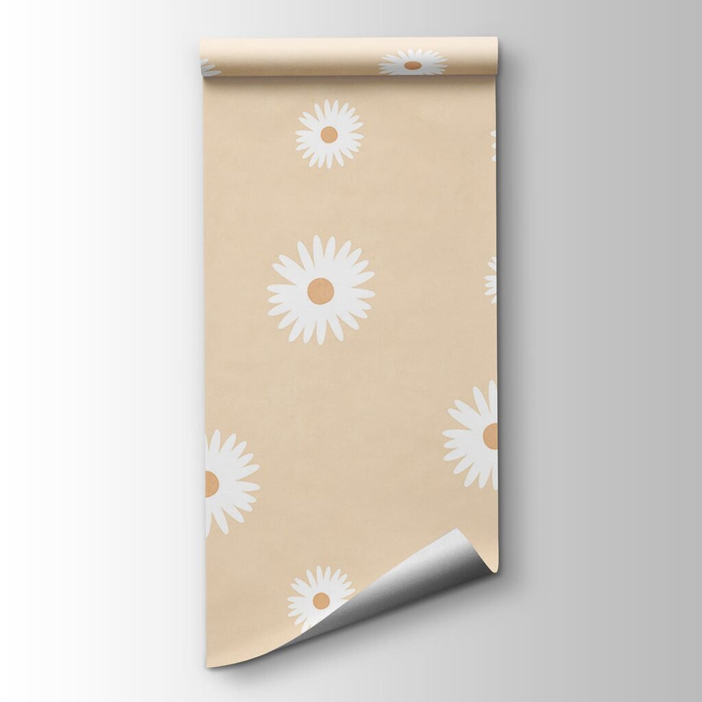 White flowers on a beige background White flowers on a beige background