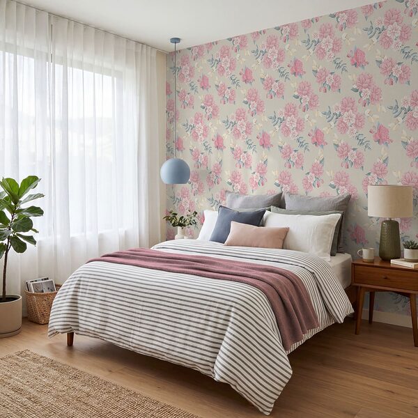 Padrão de flores cor-de-rosa