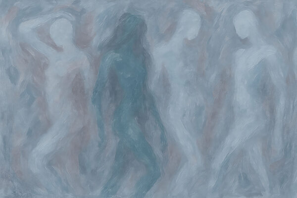 Group of people in a grey room