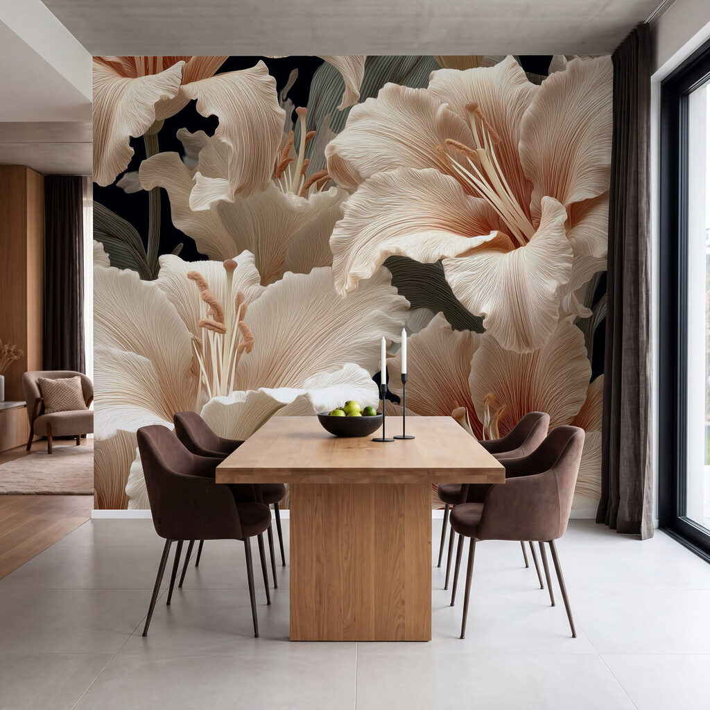 Flores delicadas em tons suaves