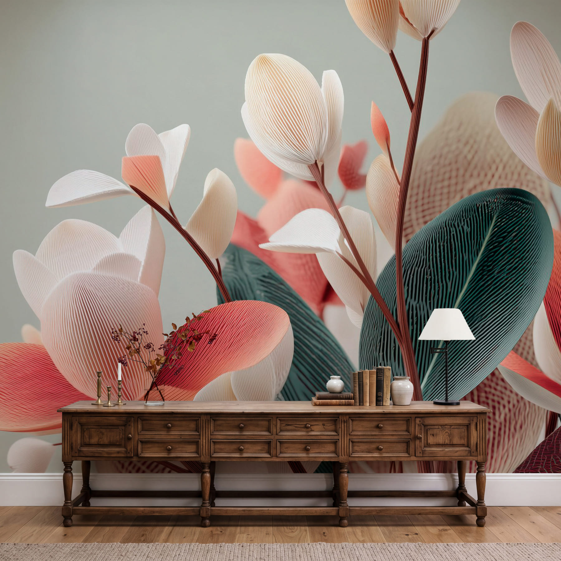 Flores delicadas em tons suaves