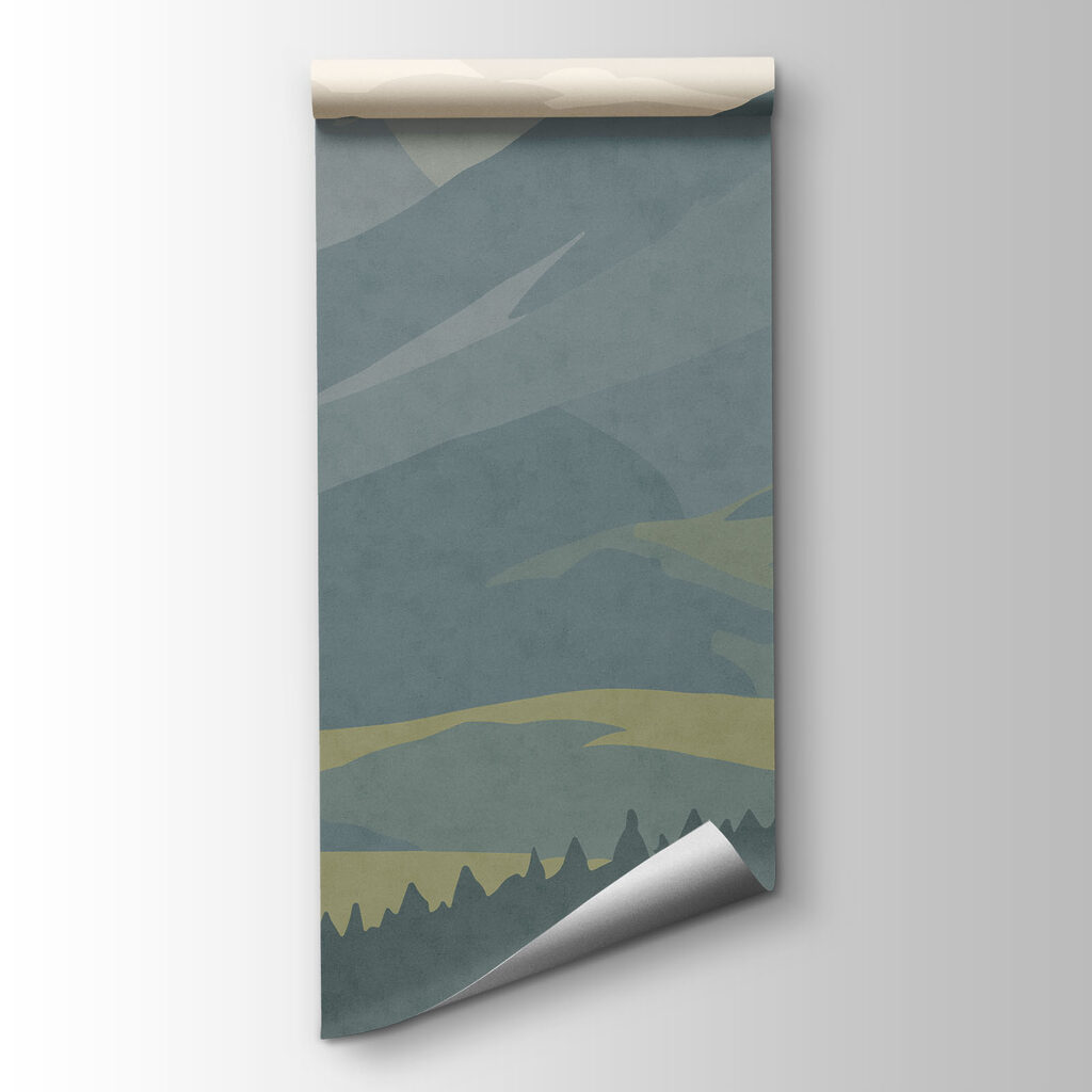 Landscape with a path and mountains