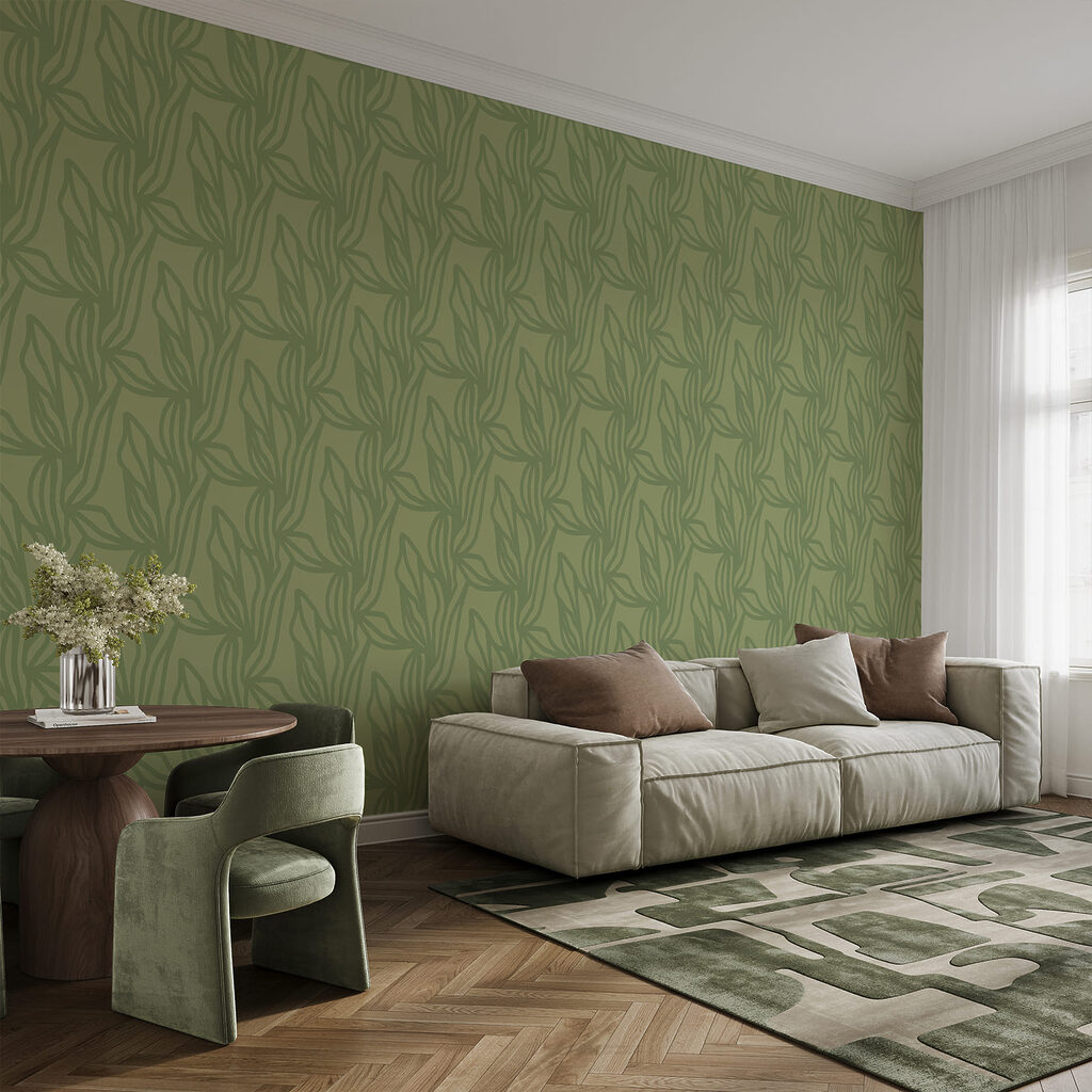Padrão verde com folhas Padrão verde com folhas