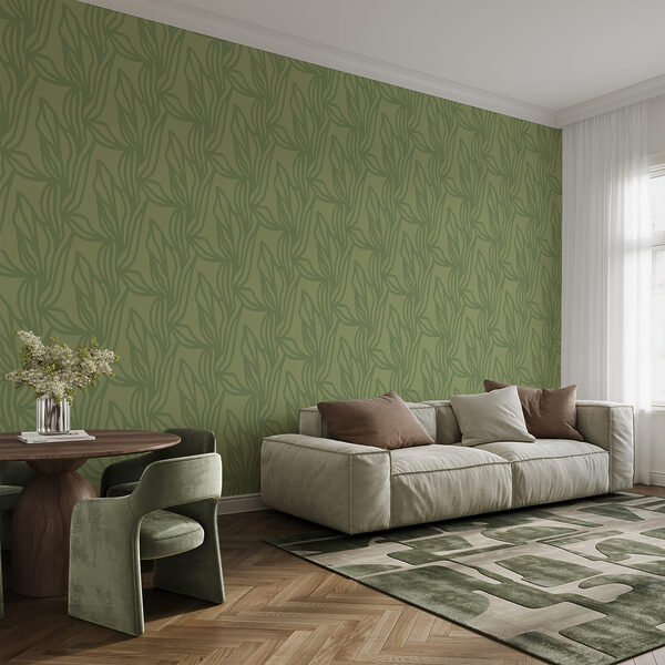Padrão verde com folhas Padrão verde com folhas