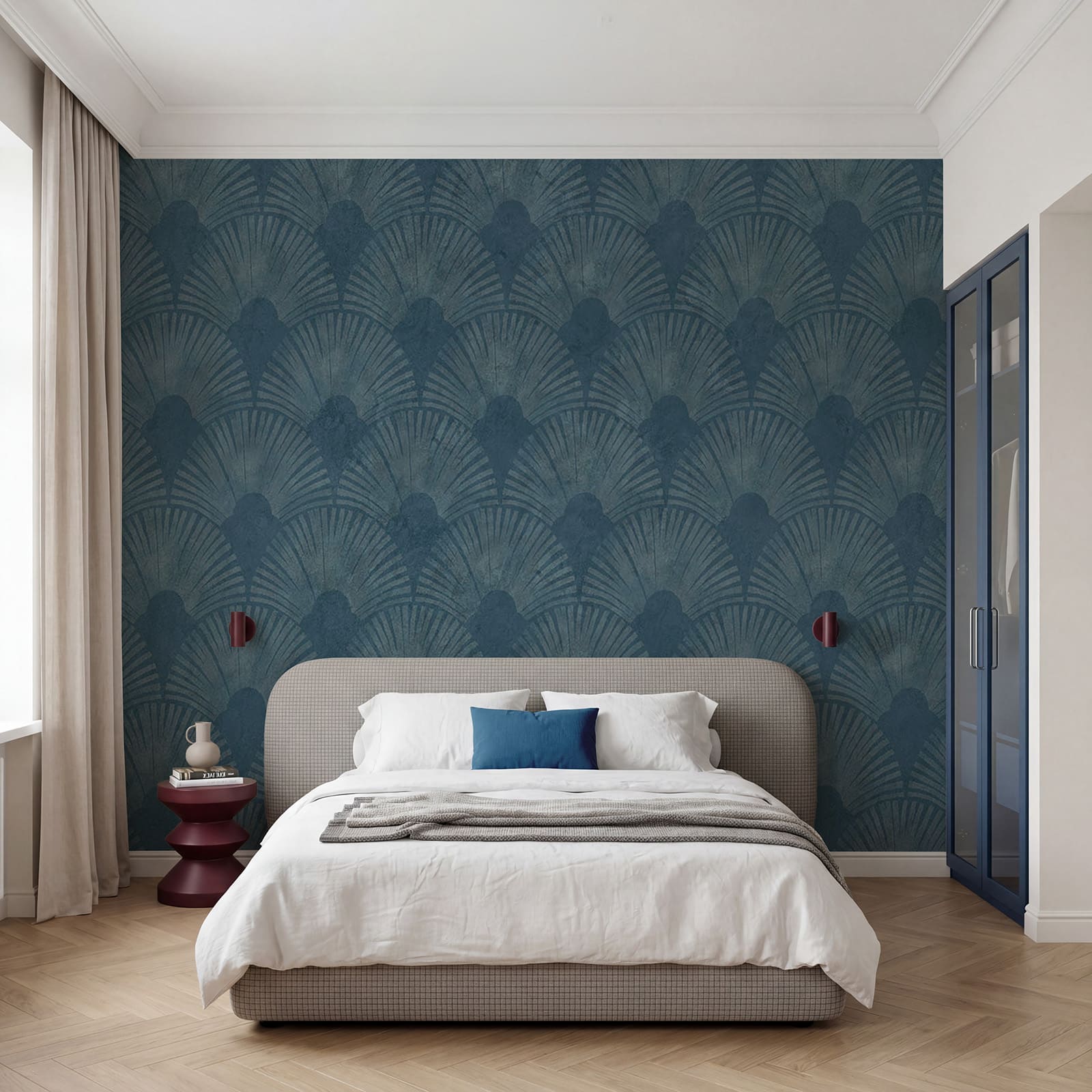 Papel de parede azul com um padrão Papel de parede azul com um padrão