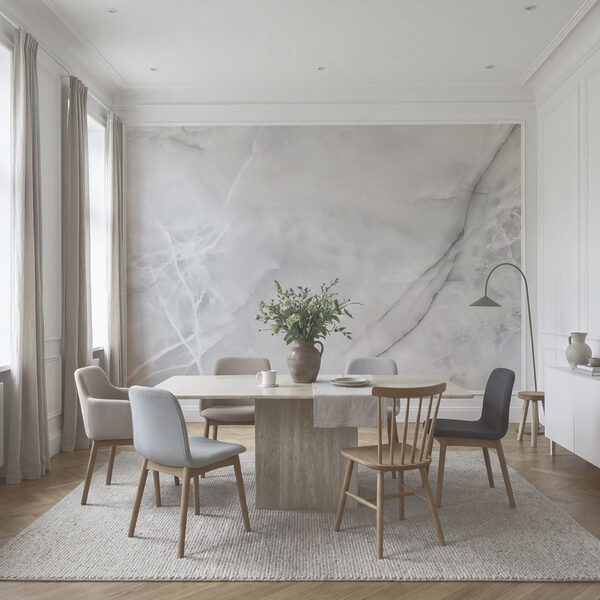 Superfície elegante em mármore com veios subtis Superfície elegante em mármore com veios subtis
