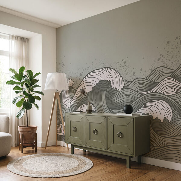 Desenho de ondas no mar