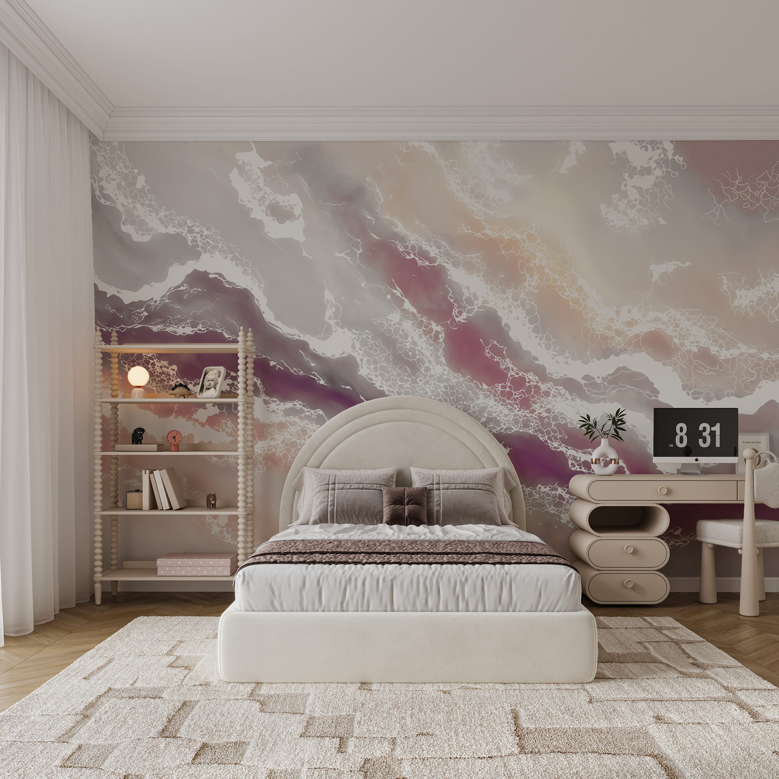 Ondas fluidas de cores suaves