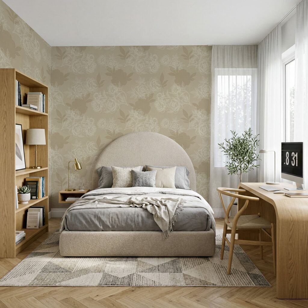 Papel de parede com flores e folhas Papel de parede com flores e folhas