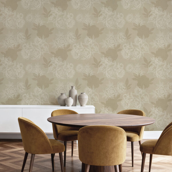 Papel de parede com flores e folhas Papel de parede com flores e folhas
