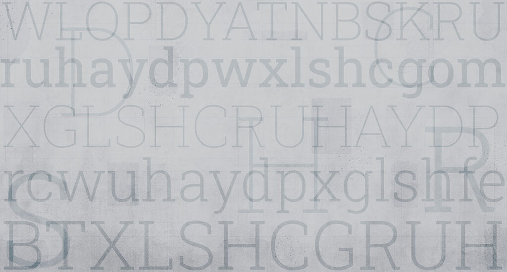 Grey background with letters