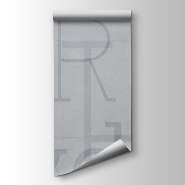 Grey background with letters