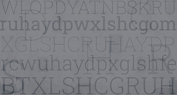 Grey background with letters