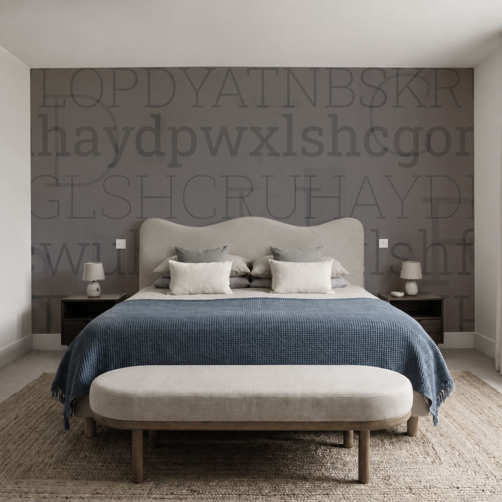 Fundo cinzento com letras