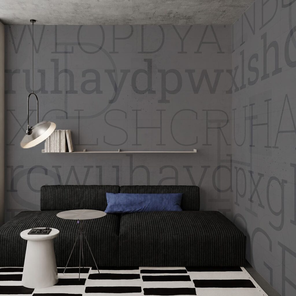 Fundo cinzento com letras