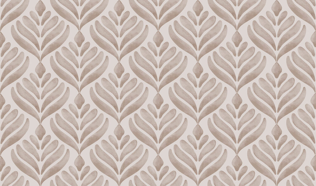 Pattern of leaves on a white background