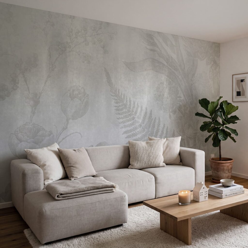 Padrão floral em cinzento e branco Padrão floral em cinzento e branco
