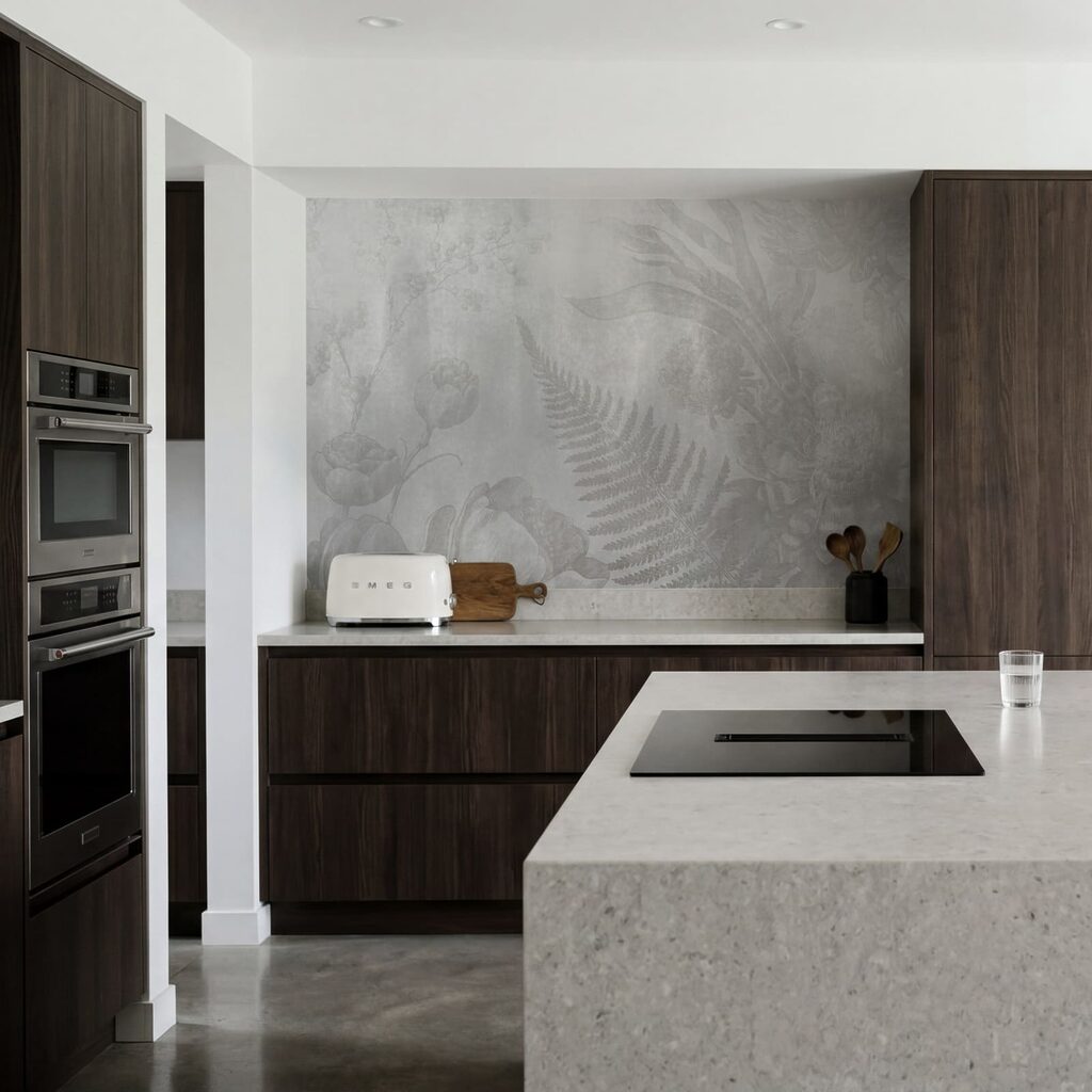Padrão floral em cinzento e branco Padrão floral em cinzento e branco