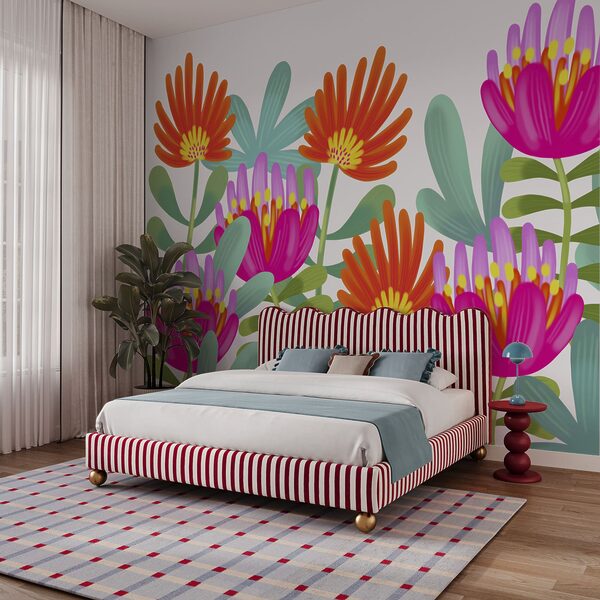 Conjunto de flores coloridas