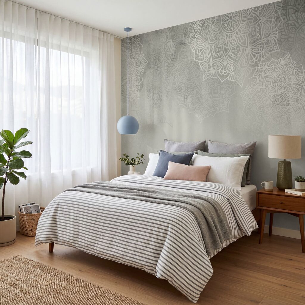 Fundo branco e cinzento com mandalas brancas Fundo branco e cinzento com mandalas brancas