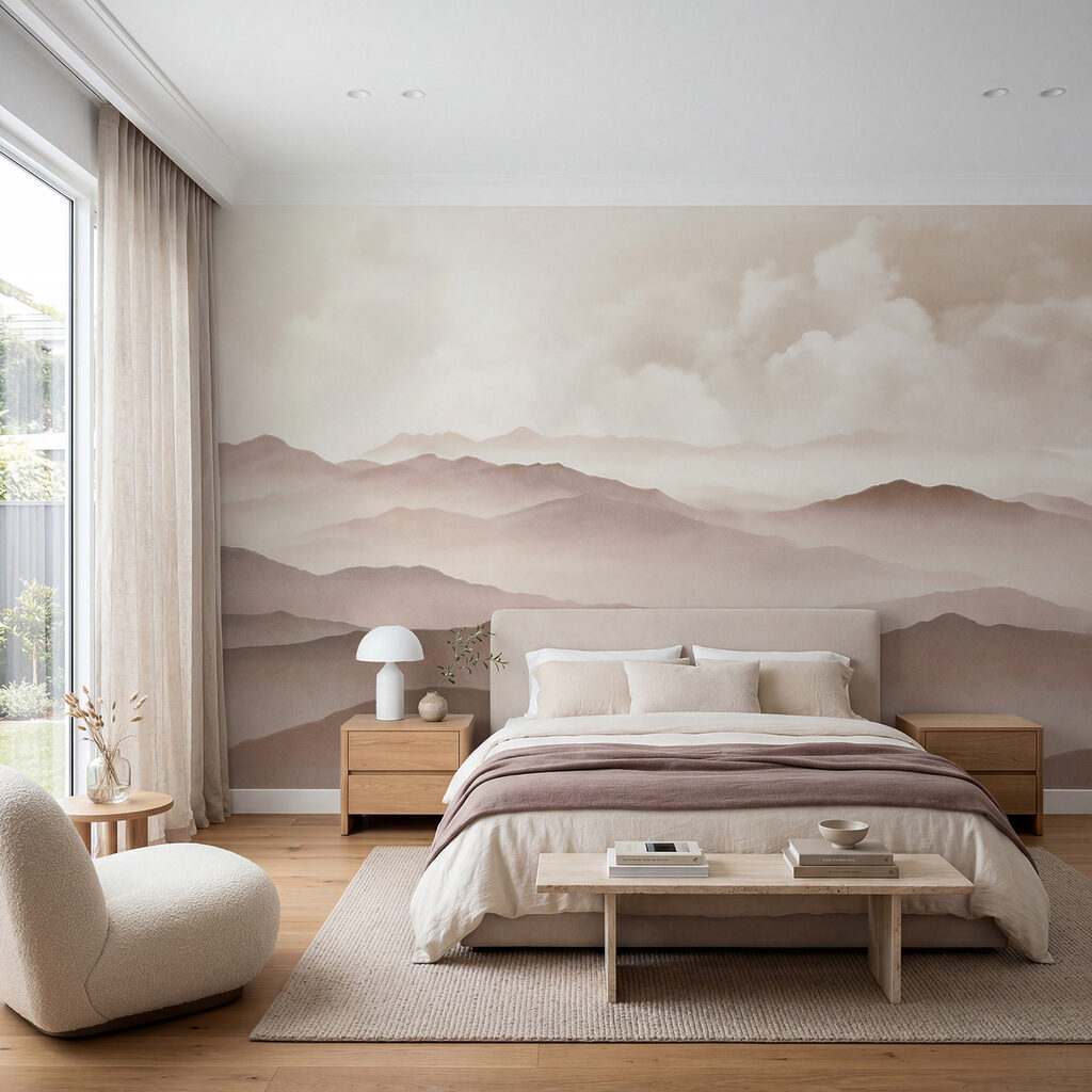 Paisagem montanhosa enevoada Paisagem montanhosa enevoada