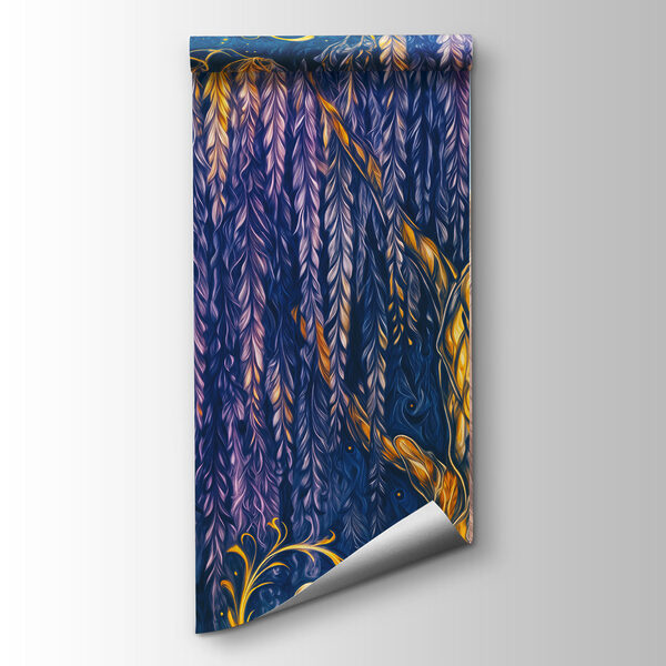Painting of a forest with birds and flowers Painting of a forest with birds and flowers