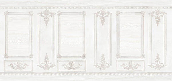White wall with ornate designs White wall with ornate designs