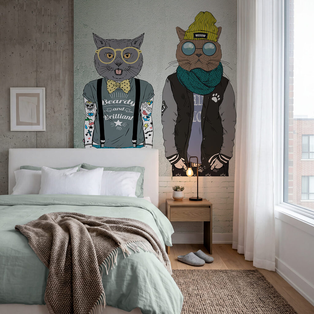 Grupo de gatos vestidos com roupa Grupo de gatos vestidos com roupa