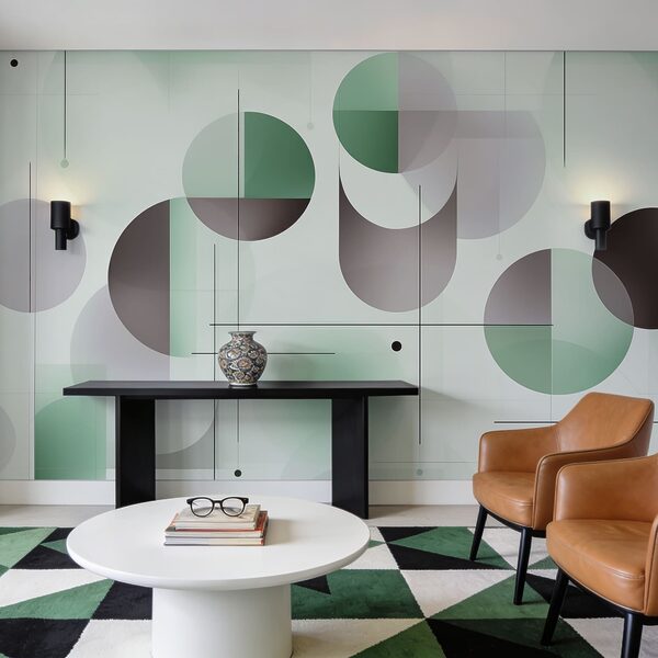 Formas abstratas em cores suaves