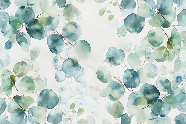 Delicate leaves in soft watercolor hues